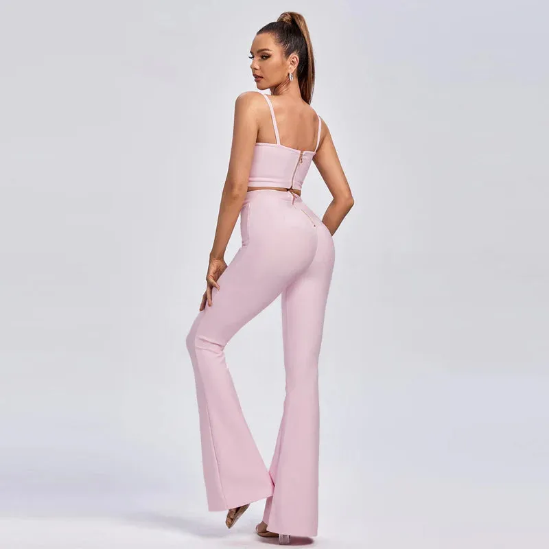 Strappy Sleeveless Exposed Waist Bandage Set