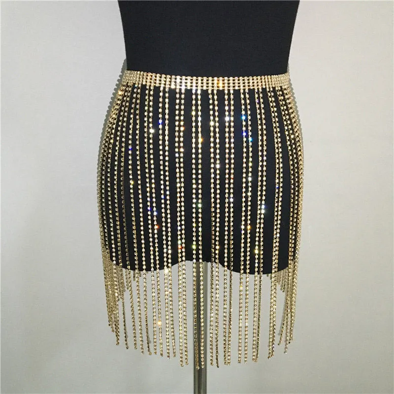 Studded Tassel Design Waist Chains