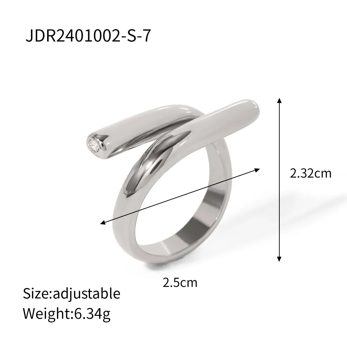 Stylish Simple Lines Staggered Opening Ring