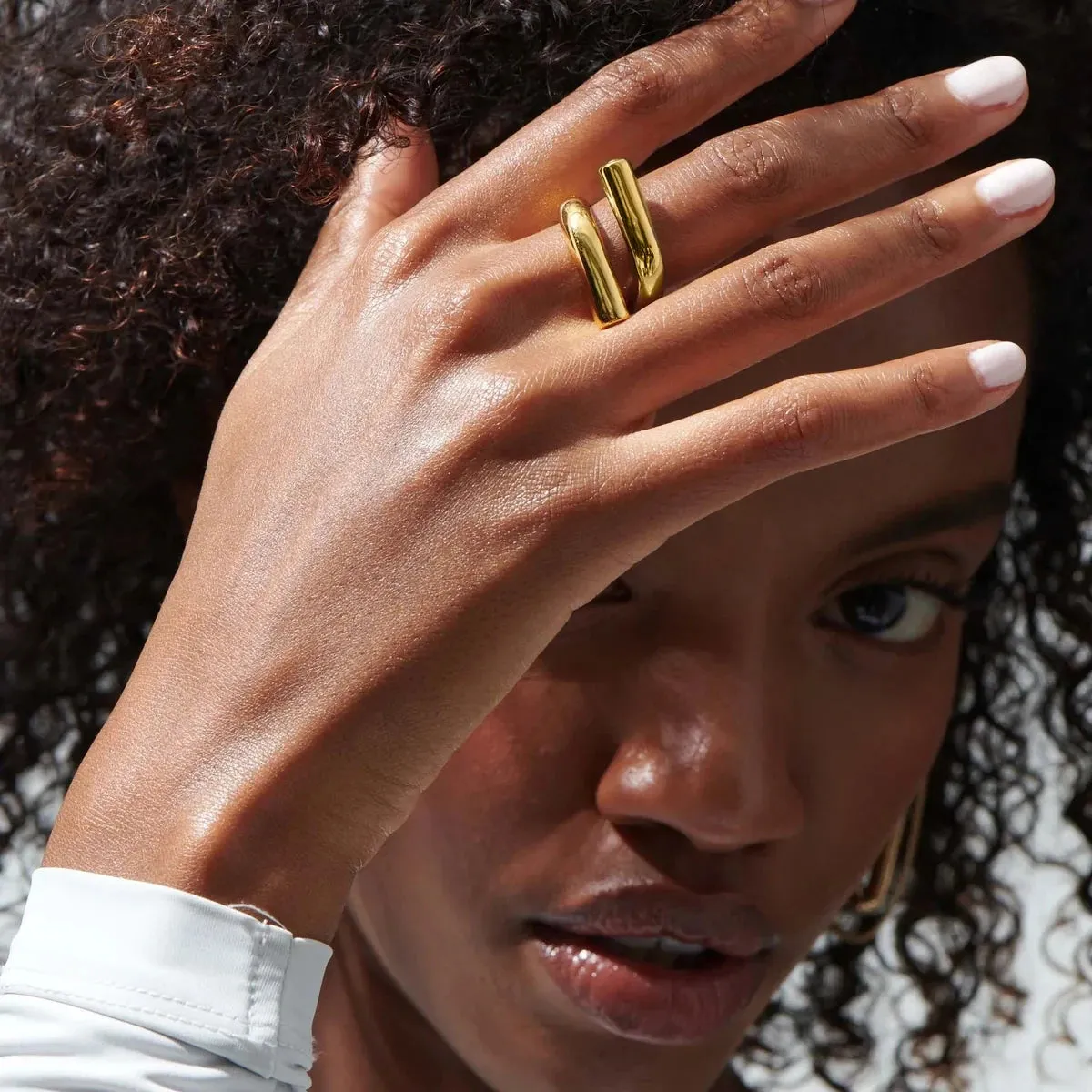 Stylish Simple Lines Staggered Opening Ring