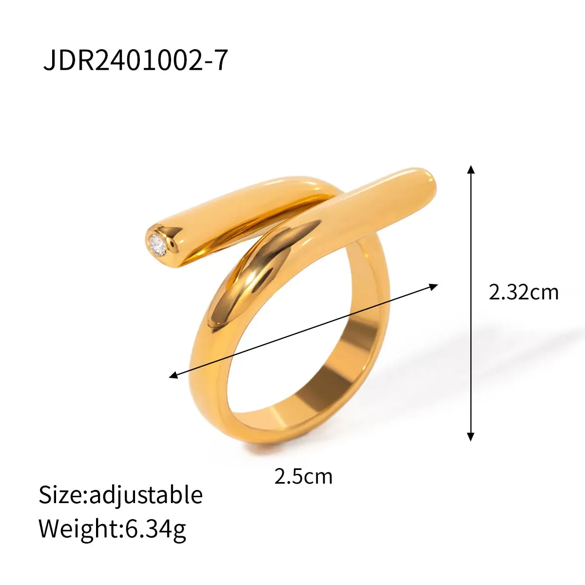Stylish Simple Lines Staggered Opening Ring