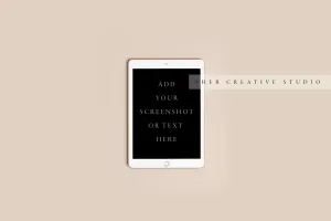 Tablet on Nude Background
