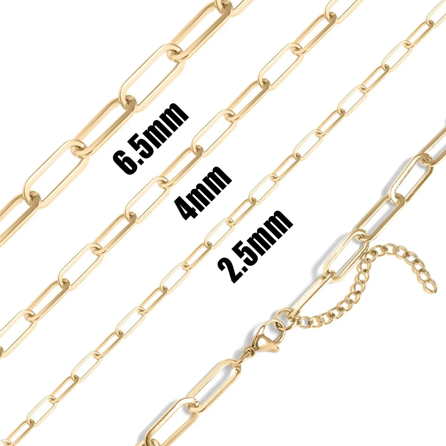 Taylor 18K Gold PVD and Stainless Steel PVD Paperclip Chain Necklace