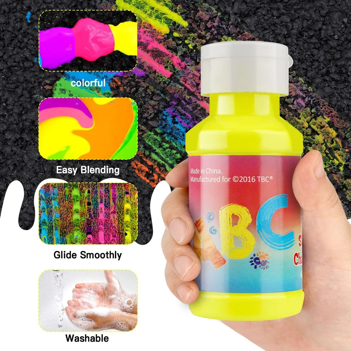 TBC The Best Craft - Neon color Sidewalk Chalk Paint Kit
