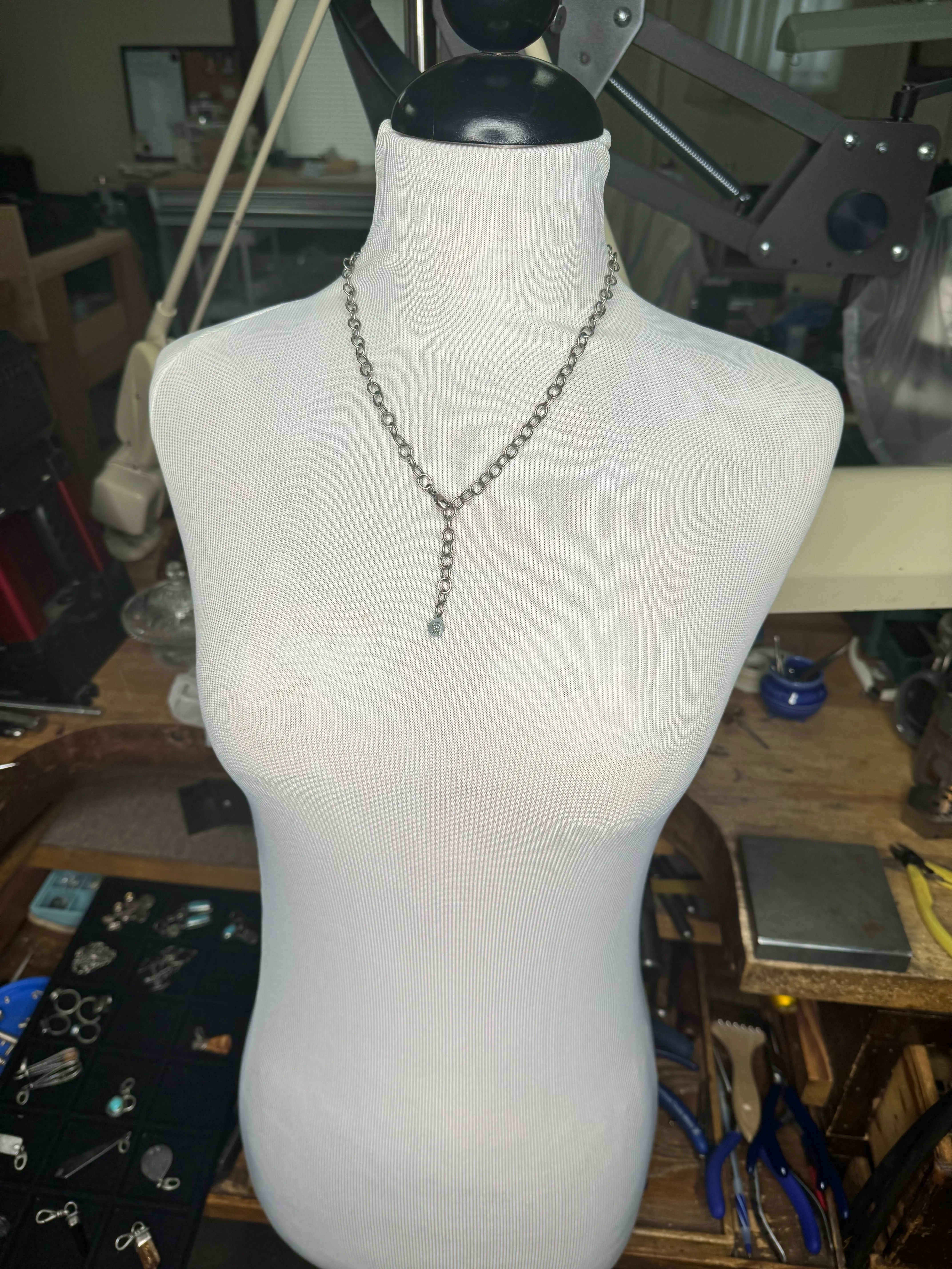 Textured Silver Cable Chain 20"