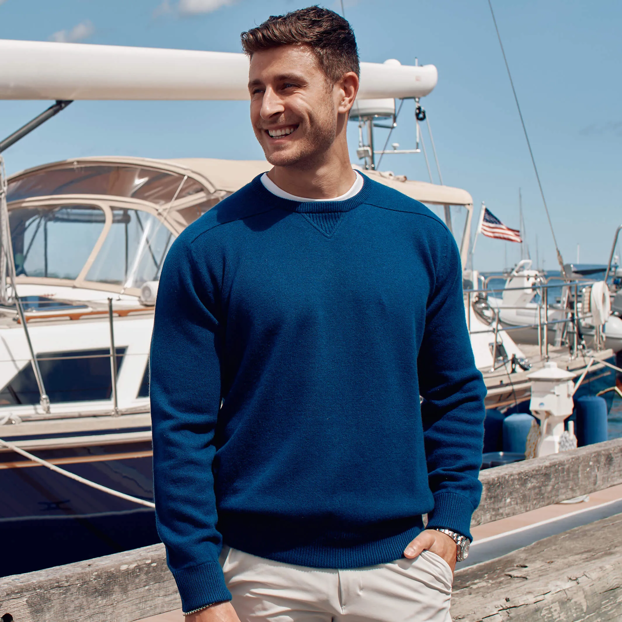 The Loden 4-Ply Cashmere Sport Crewneck Sweater