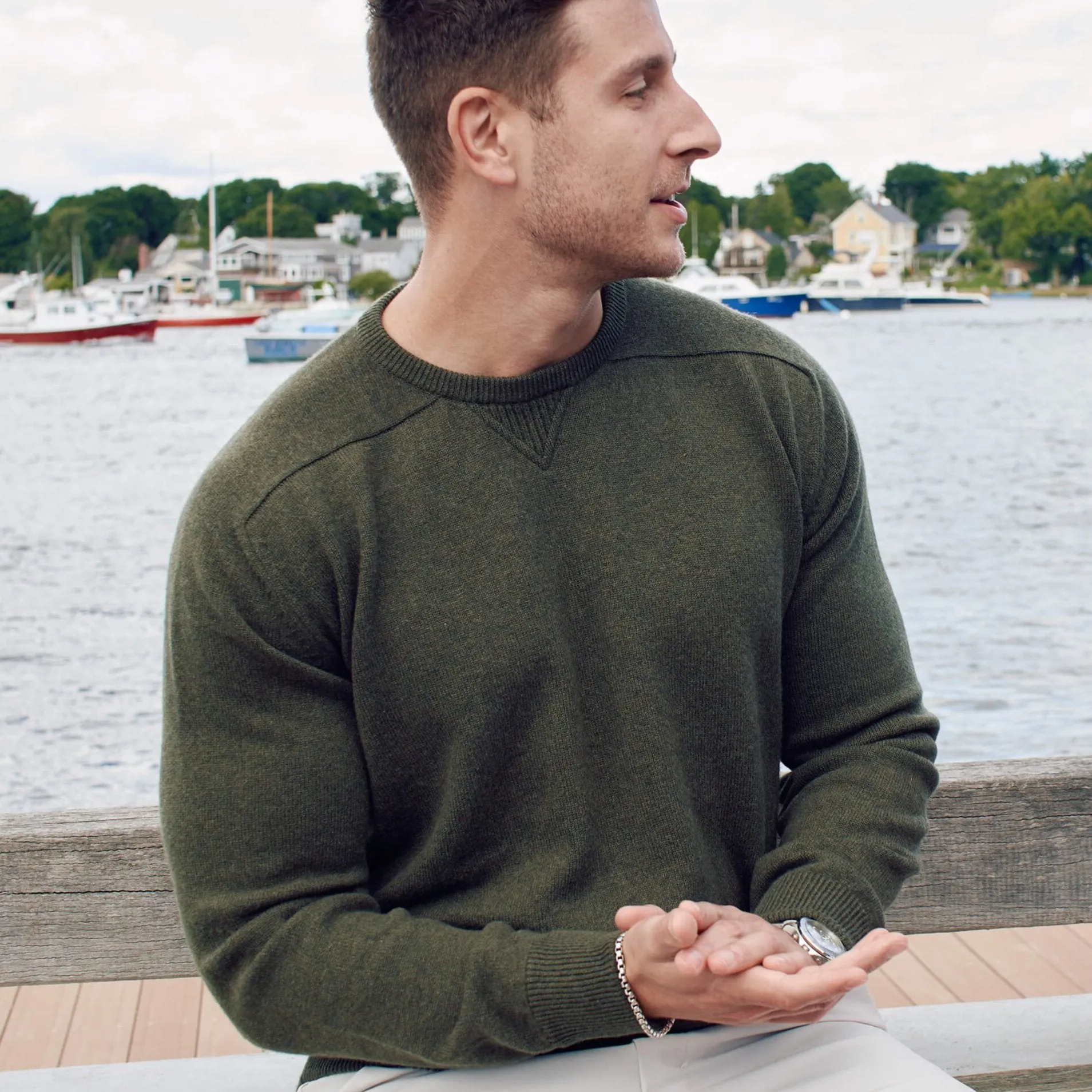 The Loden 4-Ply Cashmere Sport Crewneck Sweater