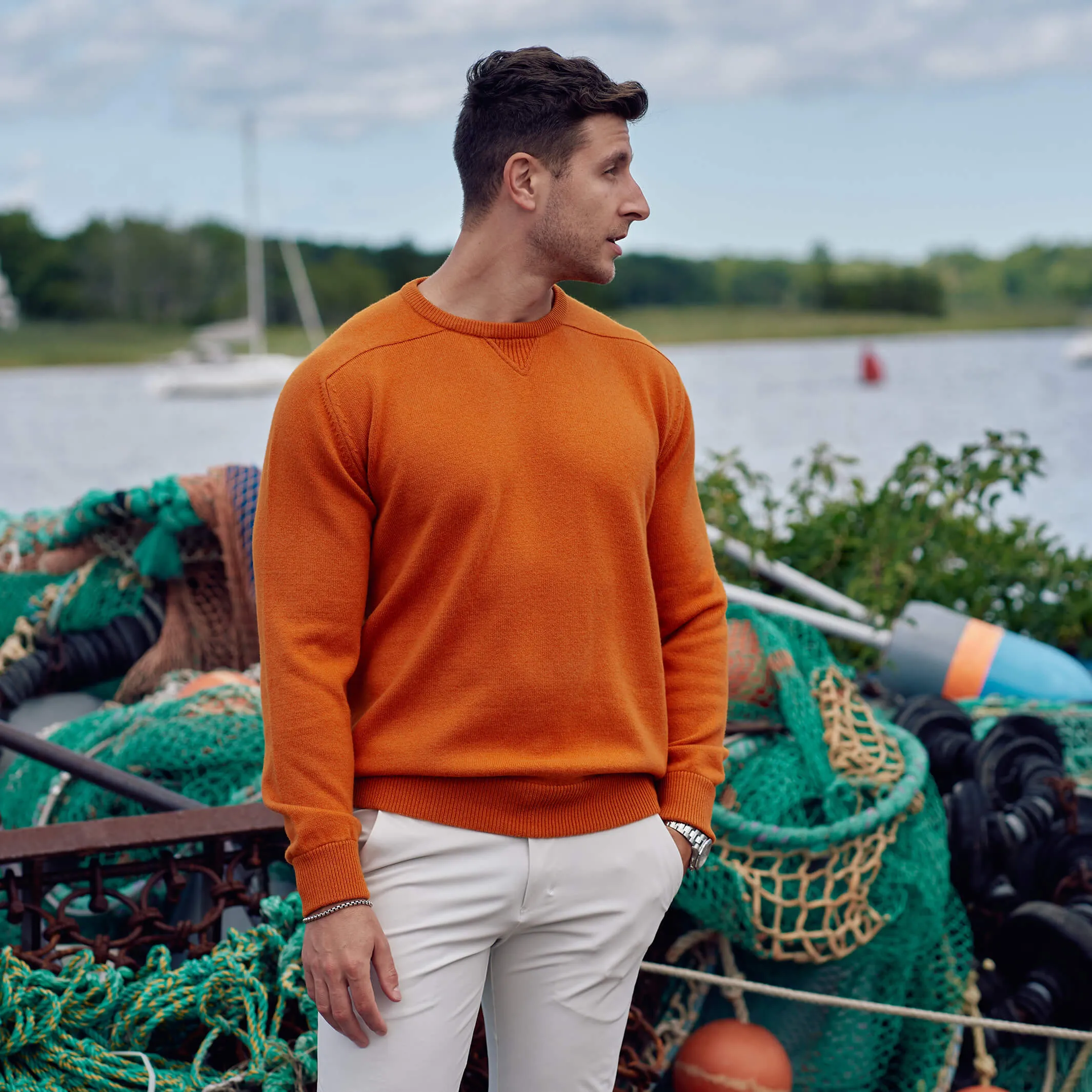 The Loden 4-Ply Cashmere Sport Crewneck Sweater