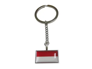 Thin Bordered Monaco Flag Pendant Keychain