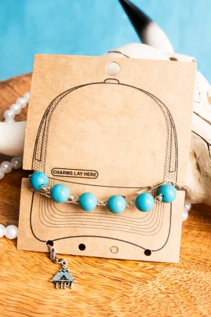 Thornville Turquoise Bead Charm Hat Chain