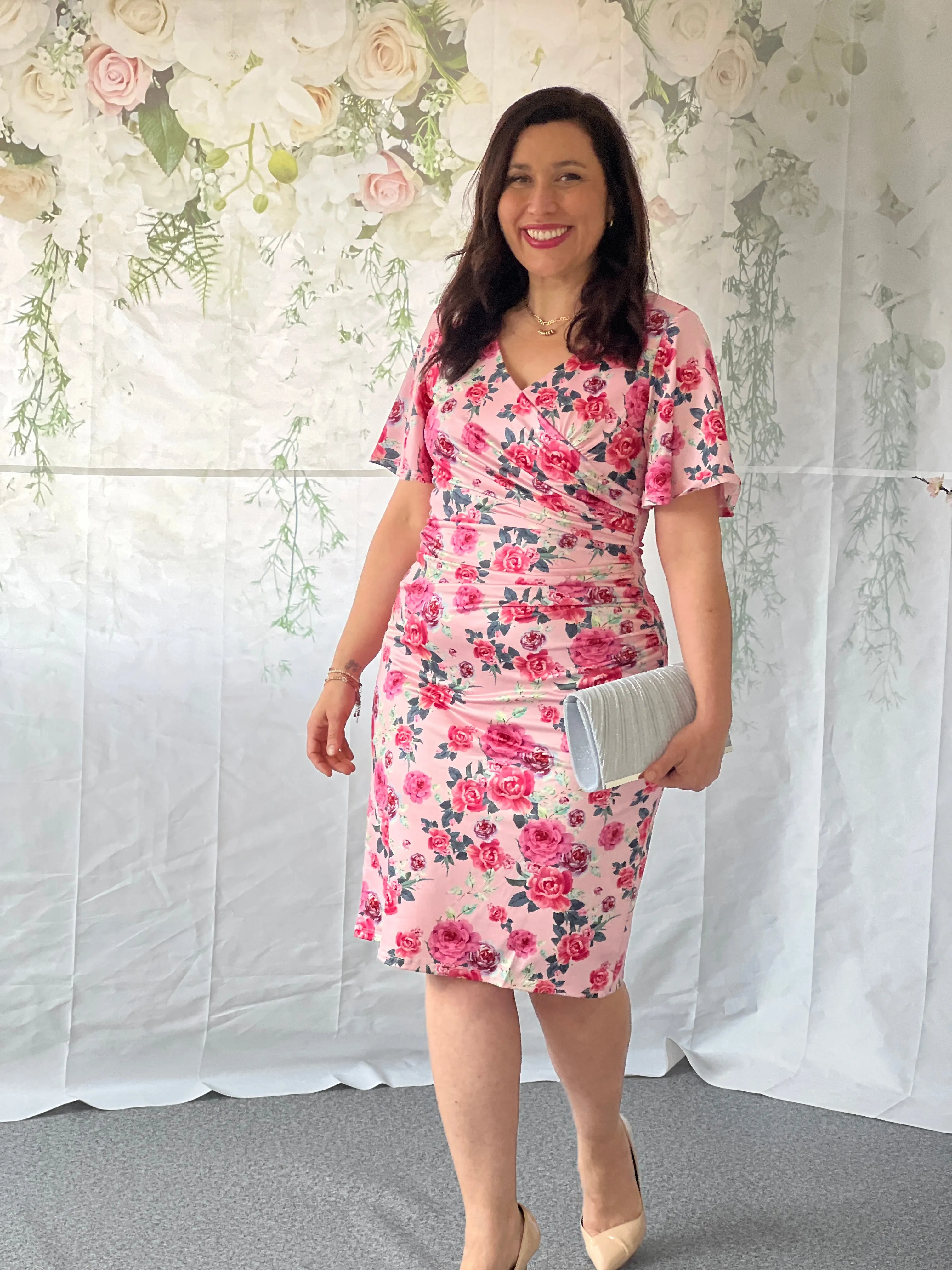 Tia Pink Floral Party Dress