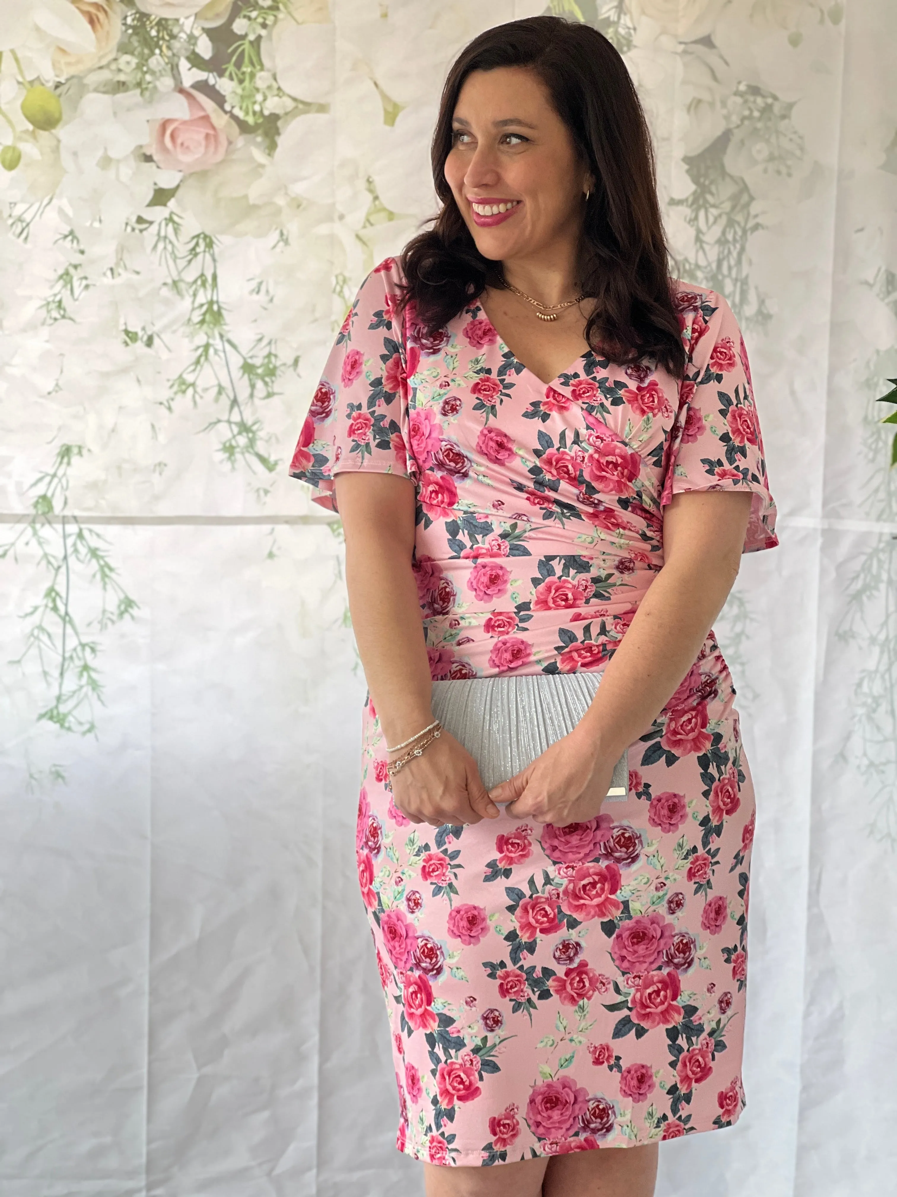 Tia Pink Floral Party Dress
