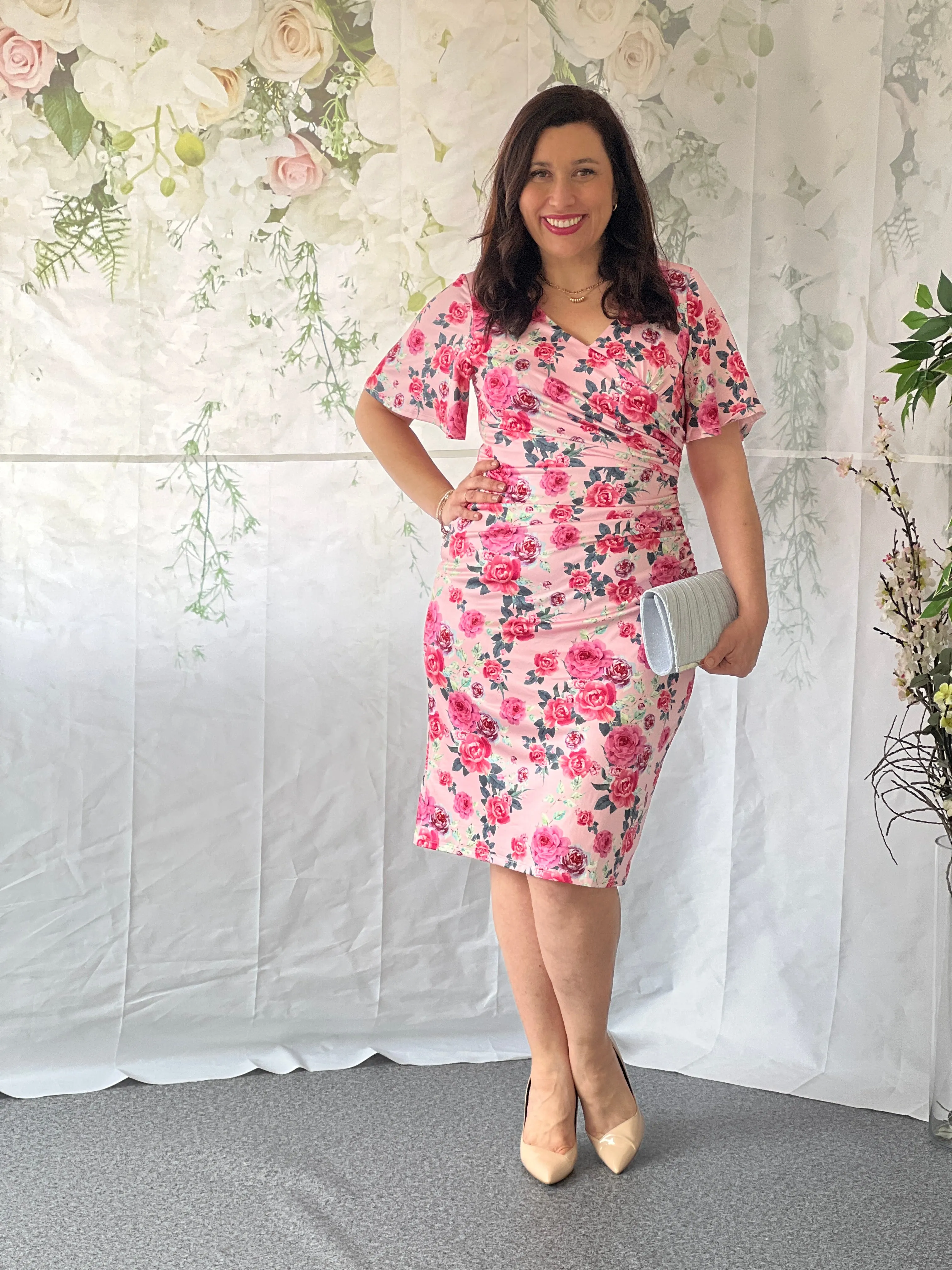 Tia Pink Floral Party Dress