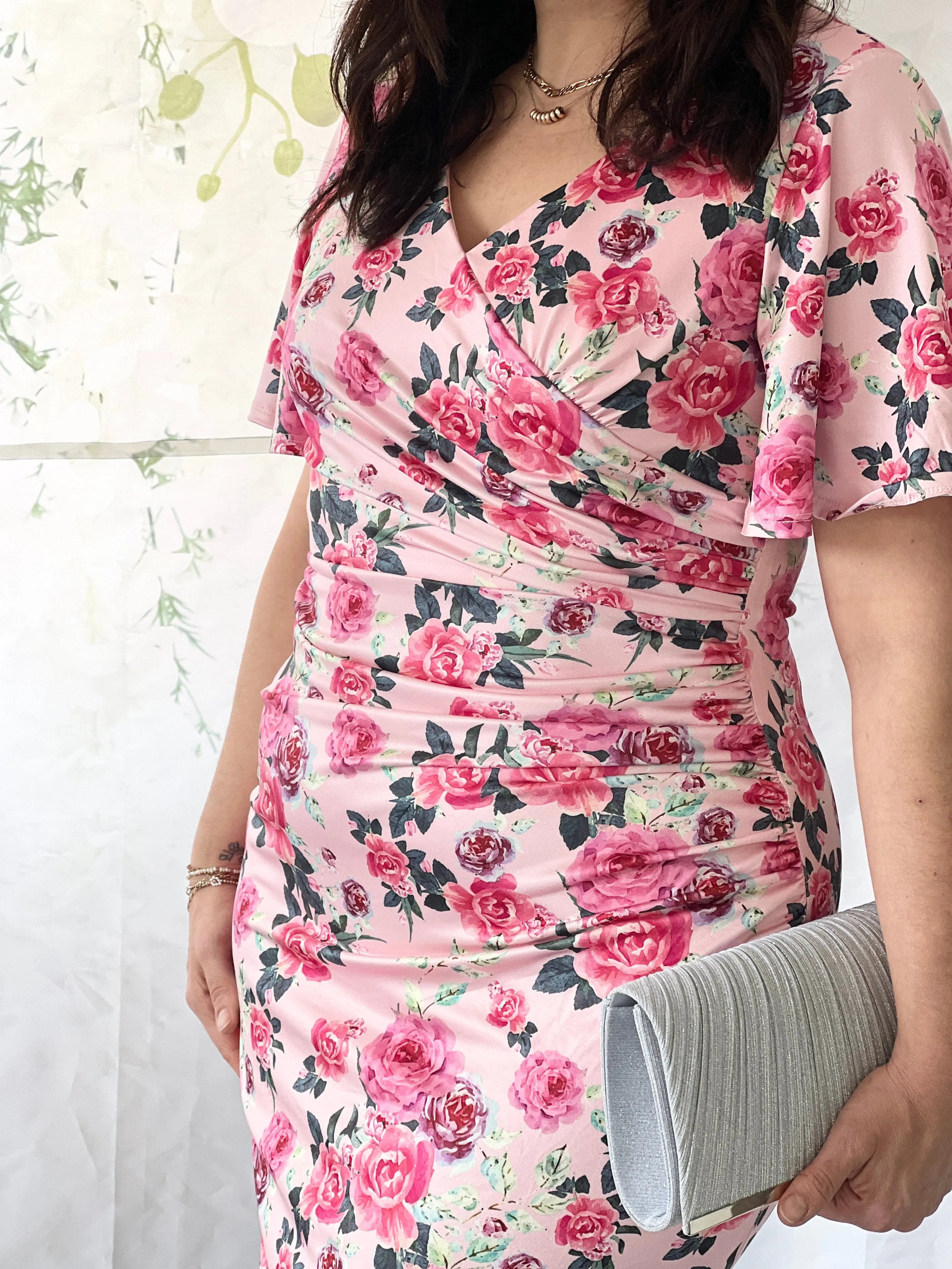 Tia Pink Floral Party Dress