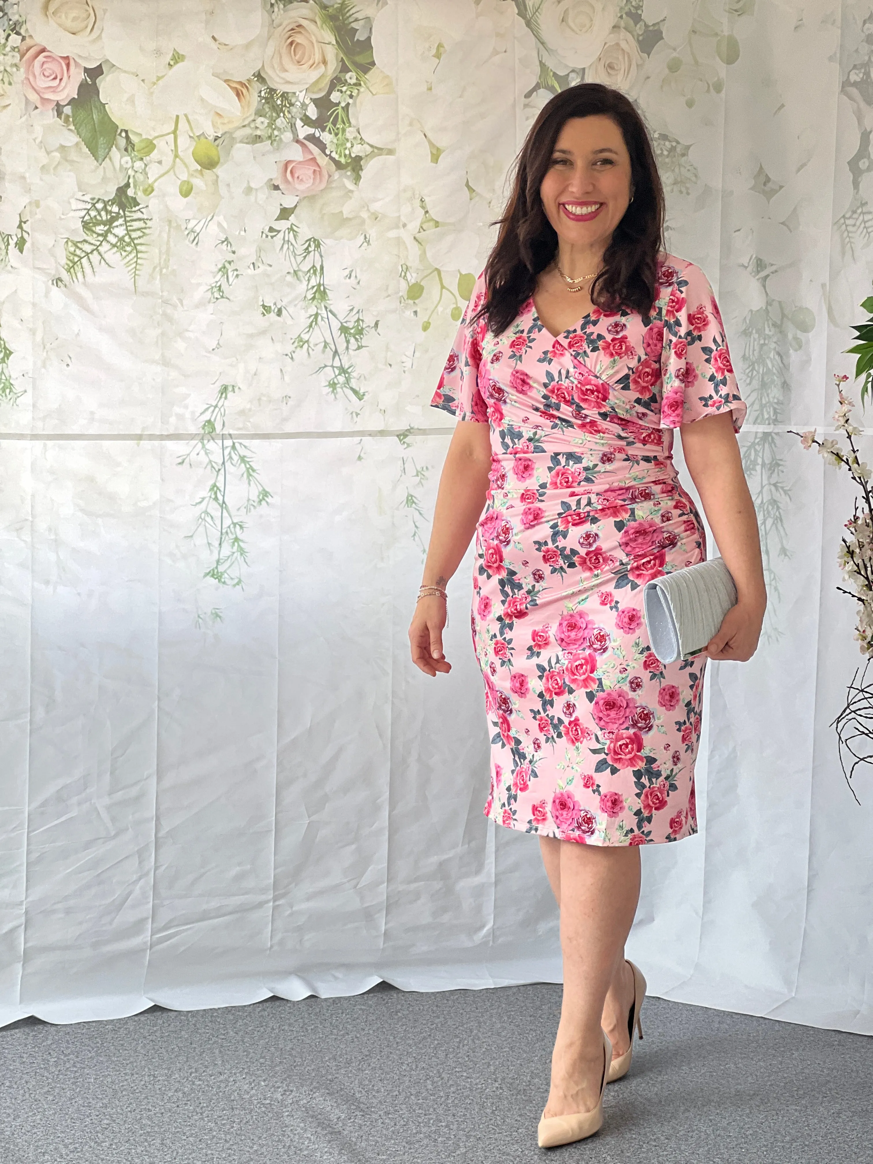 Tia Pink Floral Party Dress