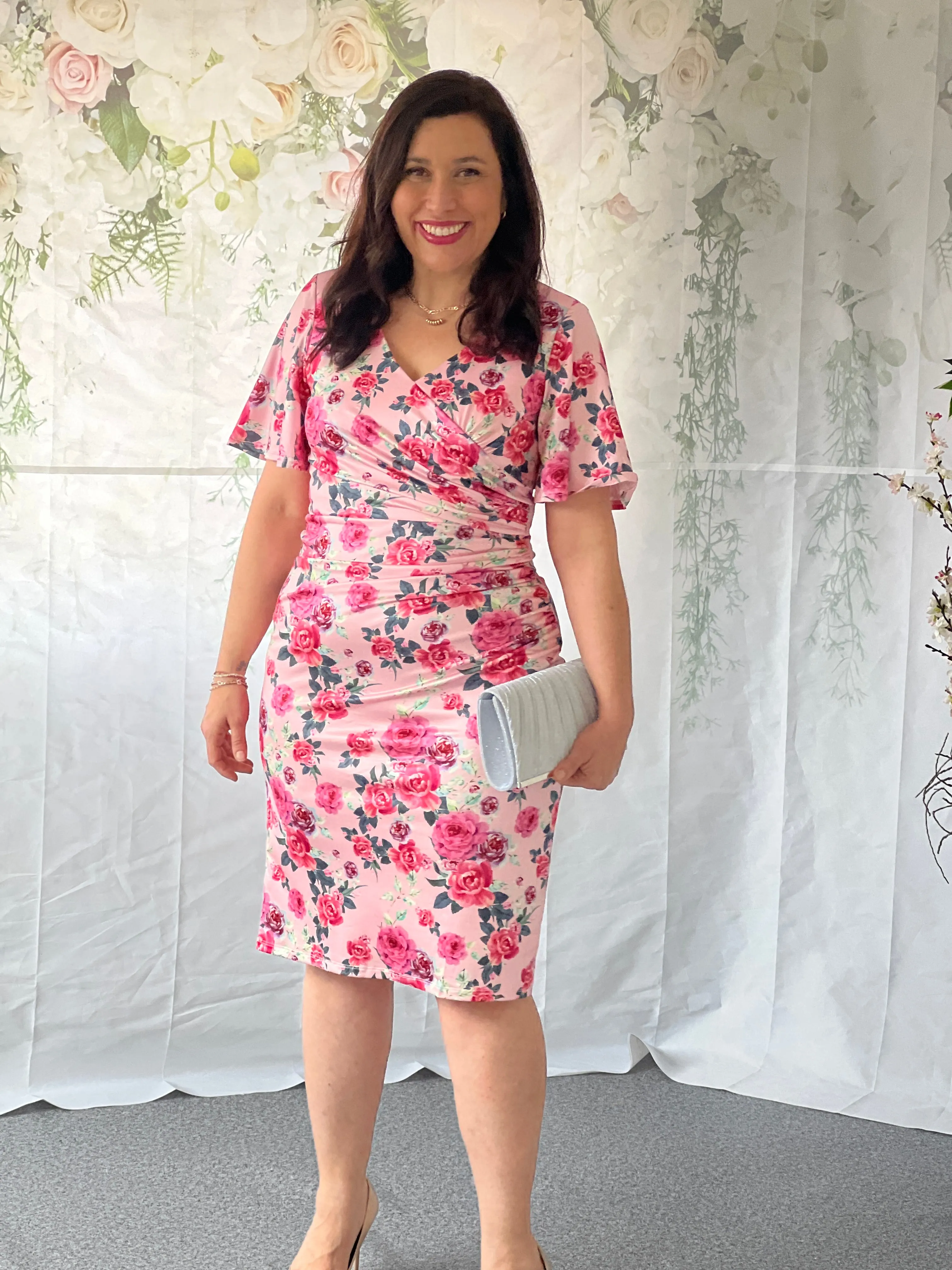 Tia Pink Floral Party Dress