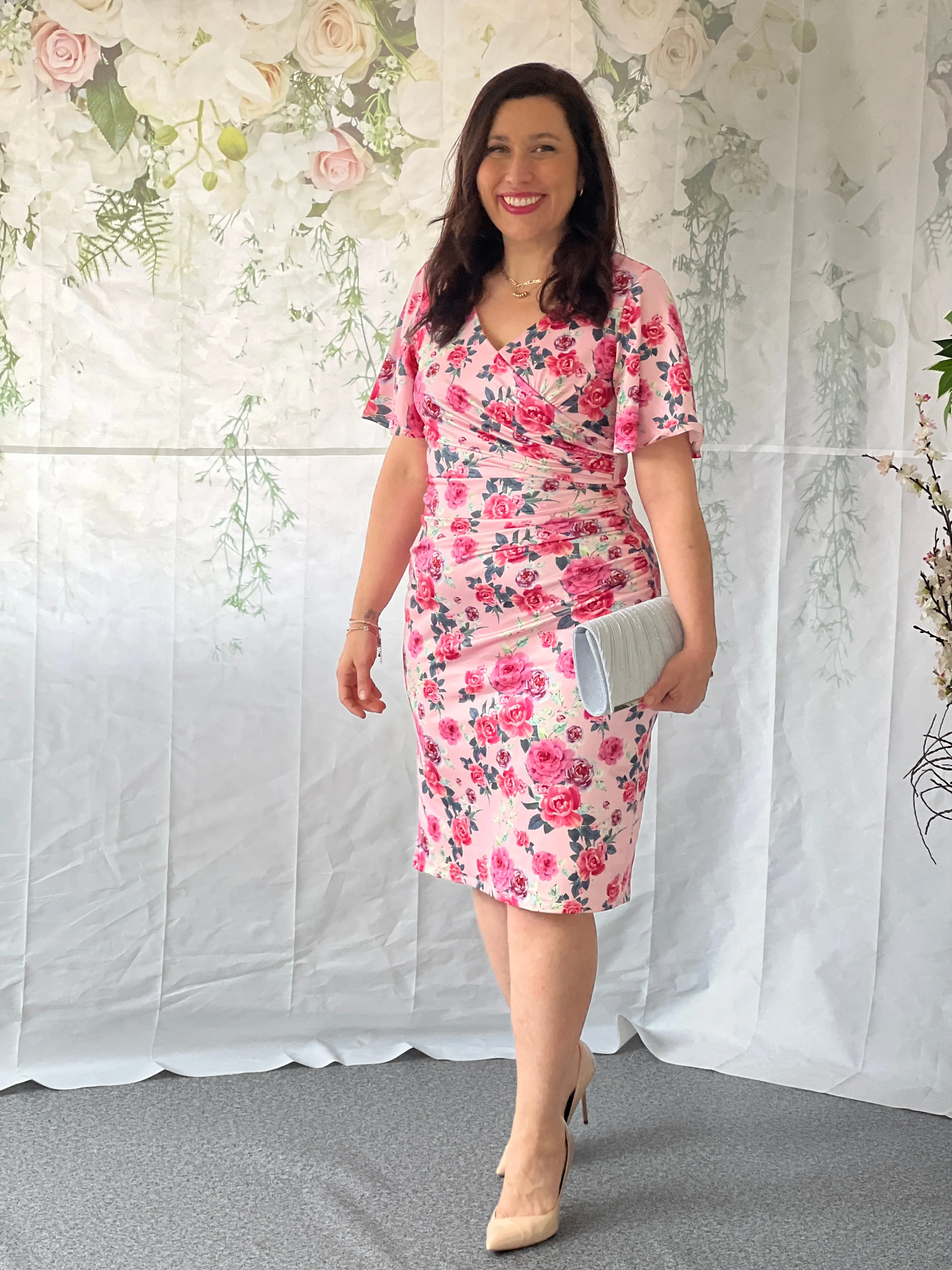 Tia Pink Floral Party Dress