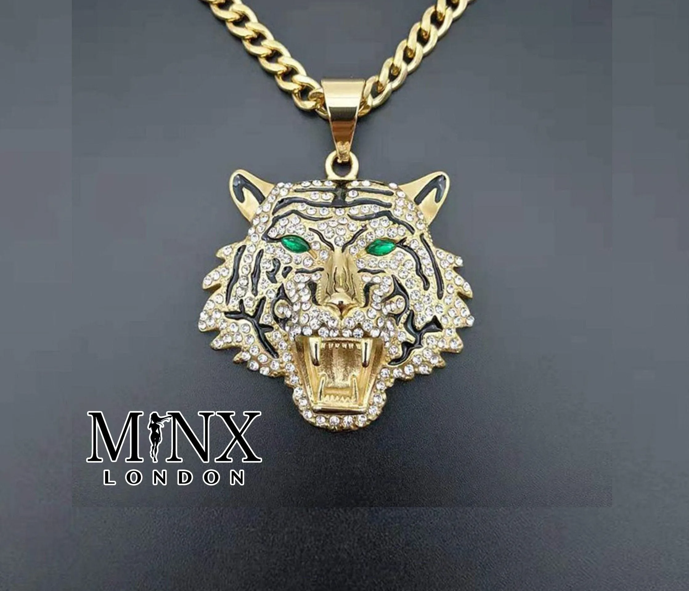 Tiger Pendant | Iced Out Pendant | Bling Pendants | Diamond Tiger Pendant | Iced Necklace | Angel Necklace | Hip Hop Chain | Iced Jewellery