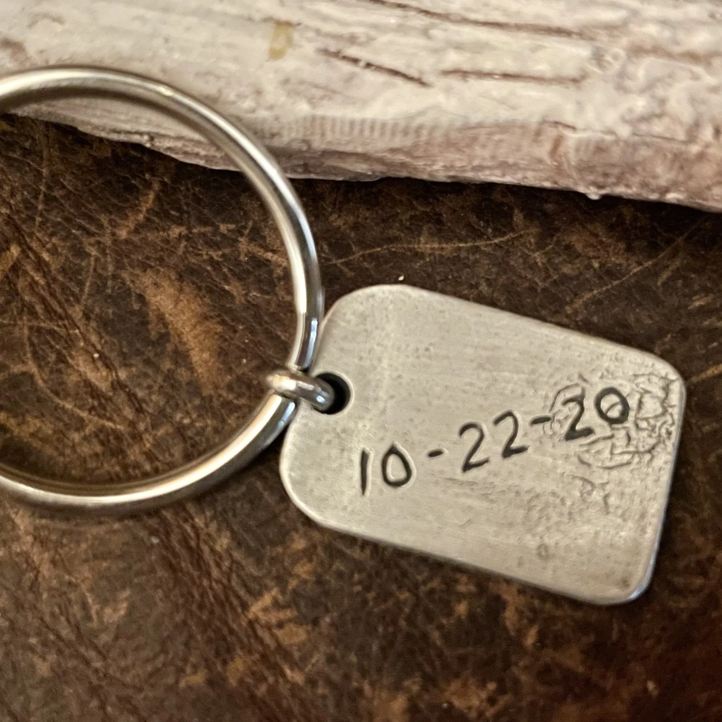 Tree Bark Textured Pendant | Personalized Sterling Silver Tag