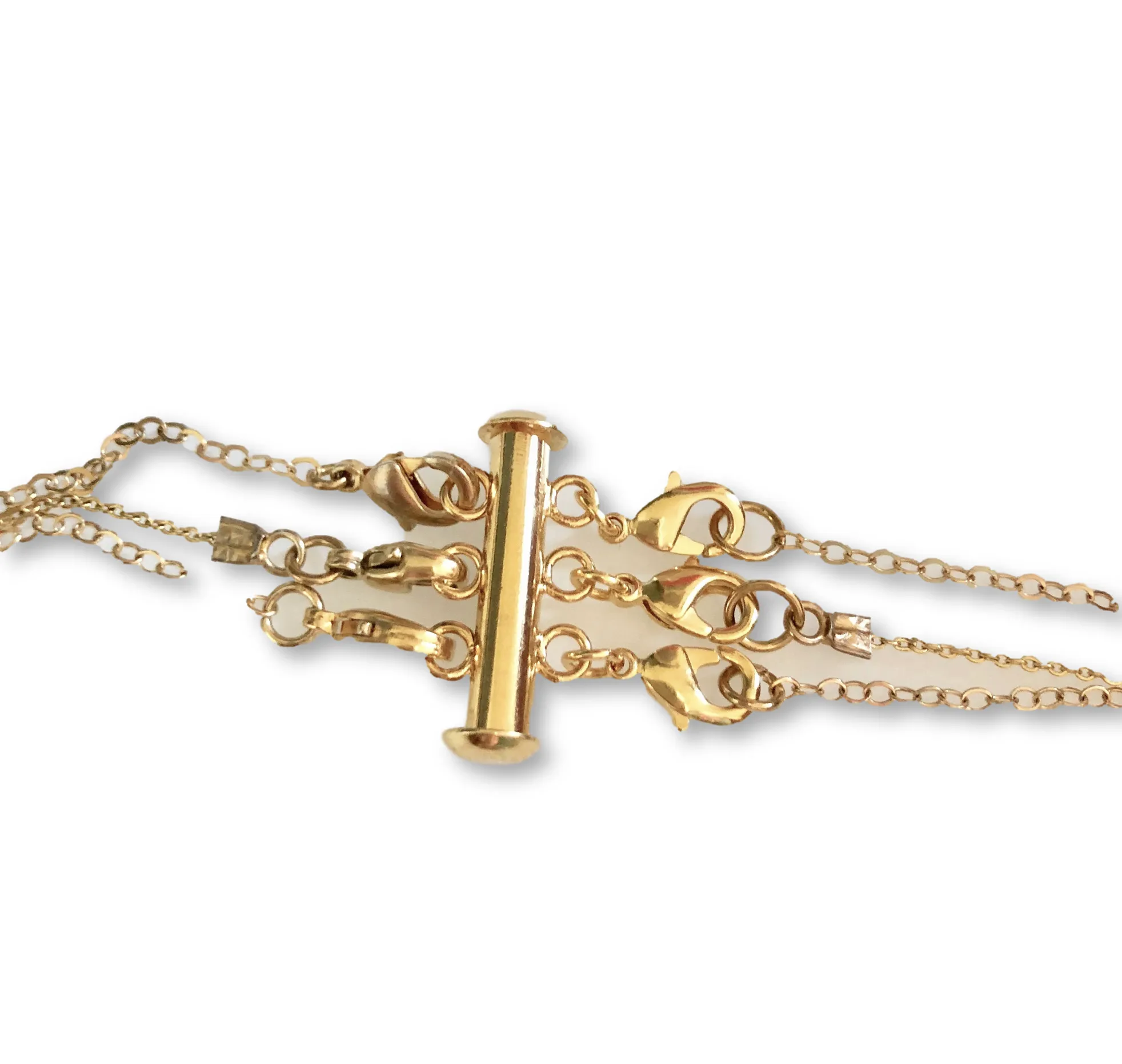 Triple Layering Gold Necklace Spacer Tube