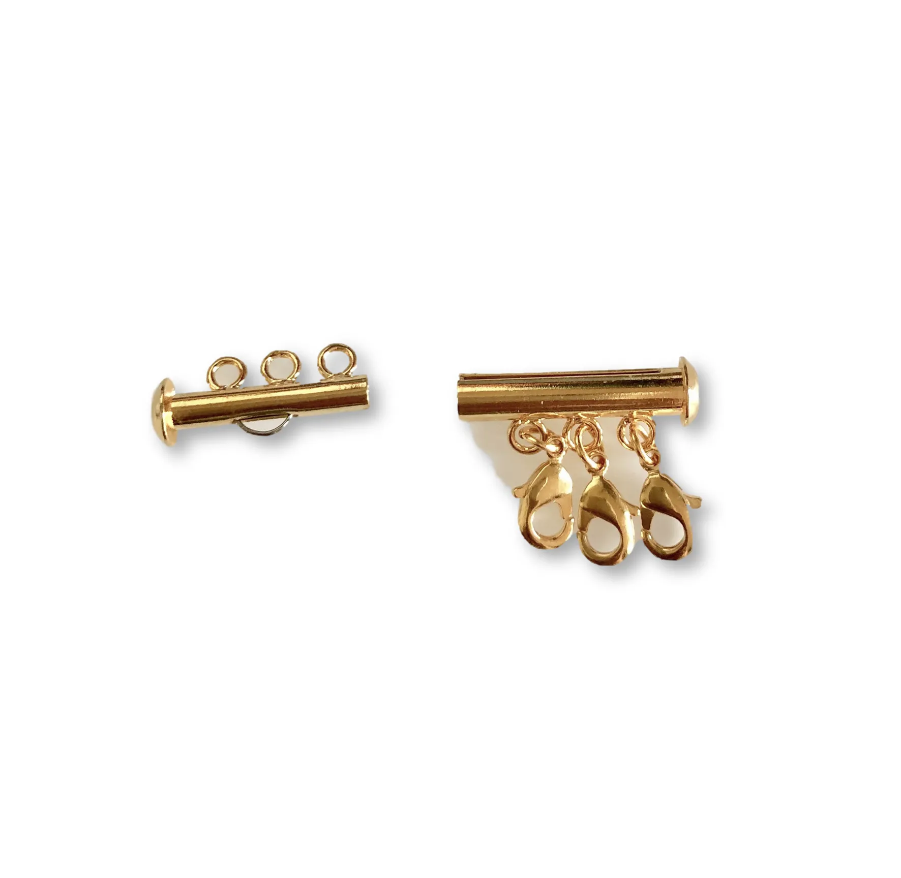 Triple Layering Gold Necklace Spacer Tube