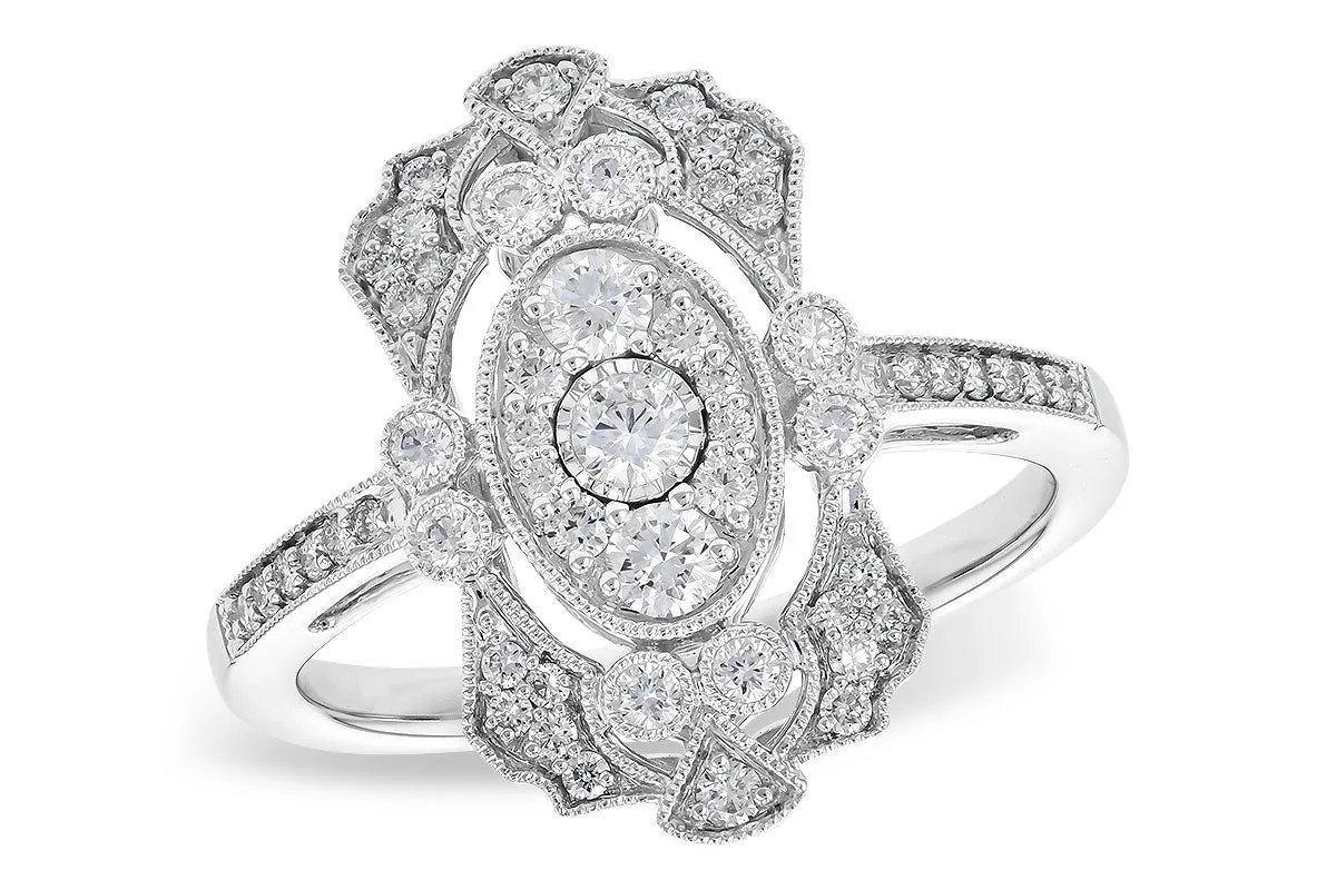Two Toned Diamond Art Deco Style Ring