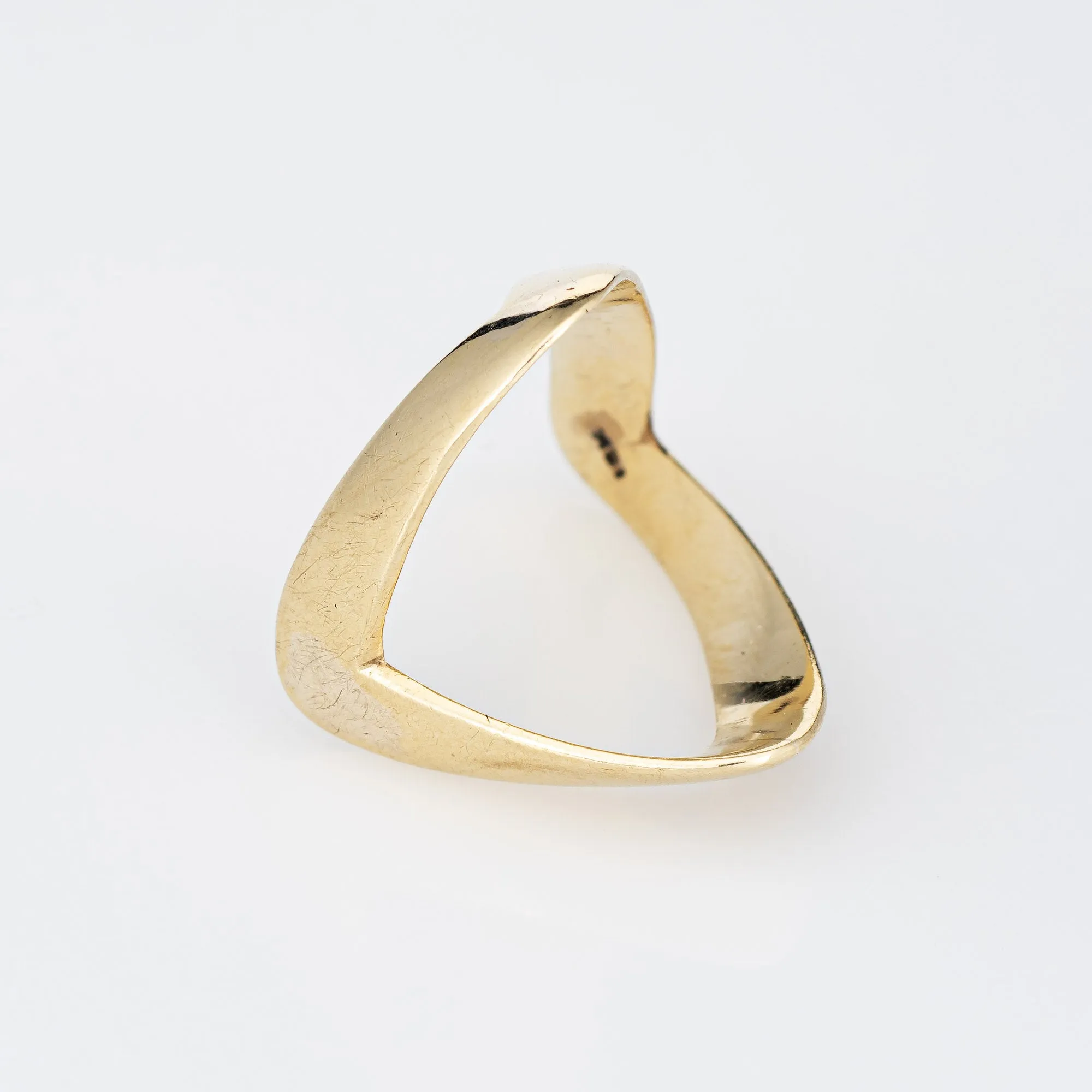 Vintage 80s V Shaped Ring 18k Yellow Gold Sz 5.5 Estate Fine Jewelry Band