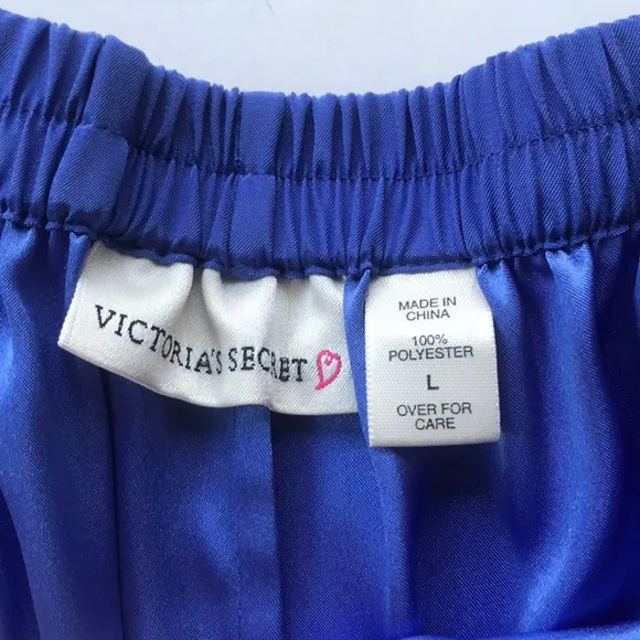 Vintage Victoria’s Secret Blue PJ Set 90‘ y2k Sexy Lounge Matching Large 2 Piece