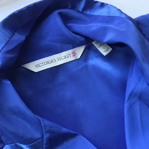 Vintage Victoria’s Secret Blue PJ Set 90‘ y2k Sexy Lounge Matching Large 2 Piece