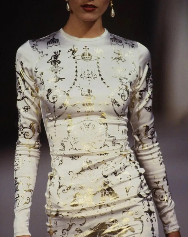Vivienne Westwood 'Dressing Up' A/W 1991/1992 Boulle Dress in Pearl White