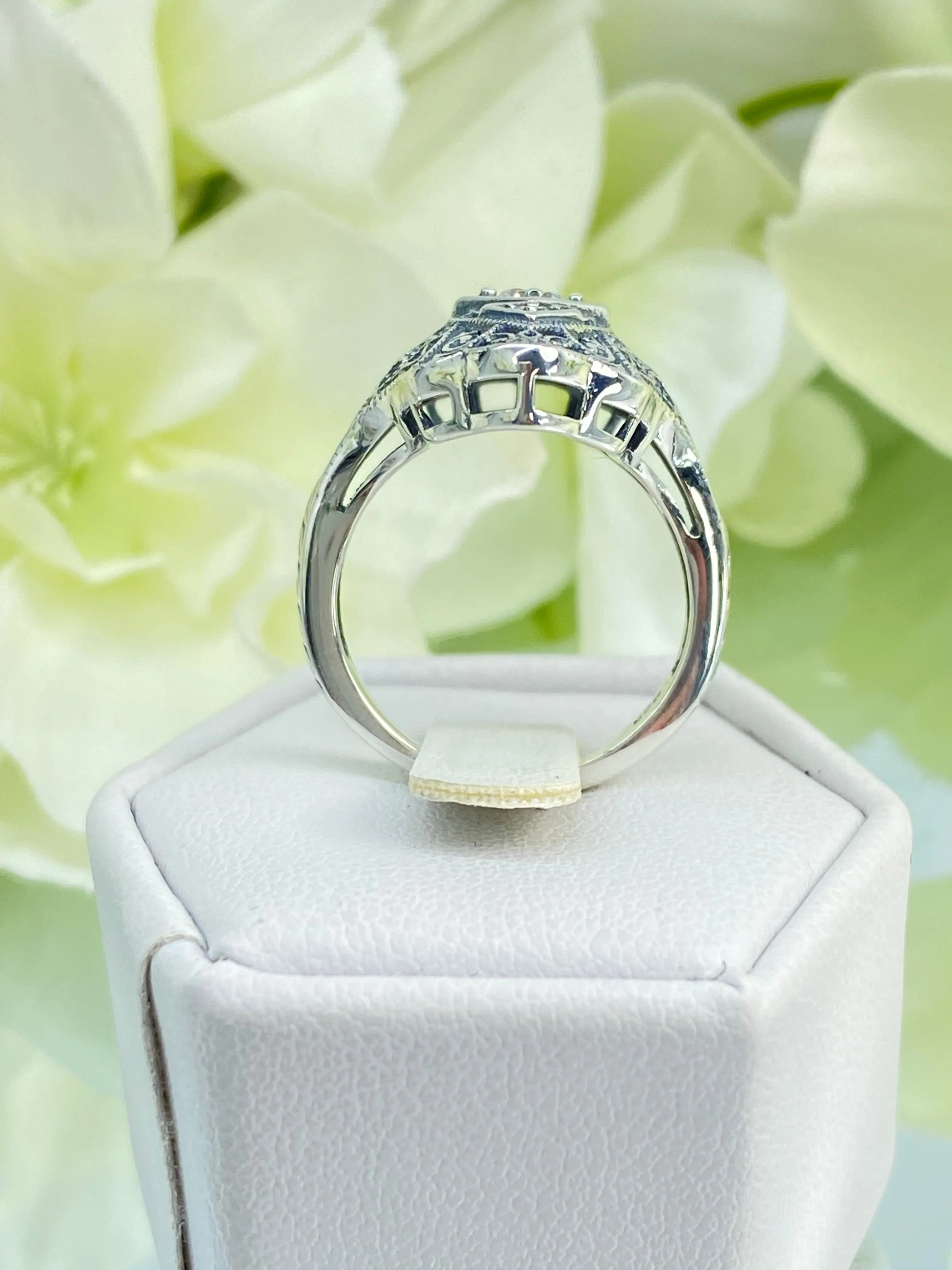 White CZ Ring, Size 6, 1920s-30s Art Deco, Gatsby style Jewelry D593 - Ready to Ship
