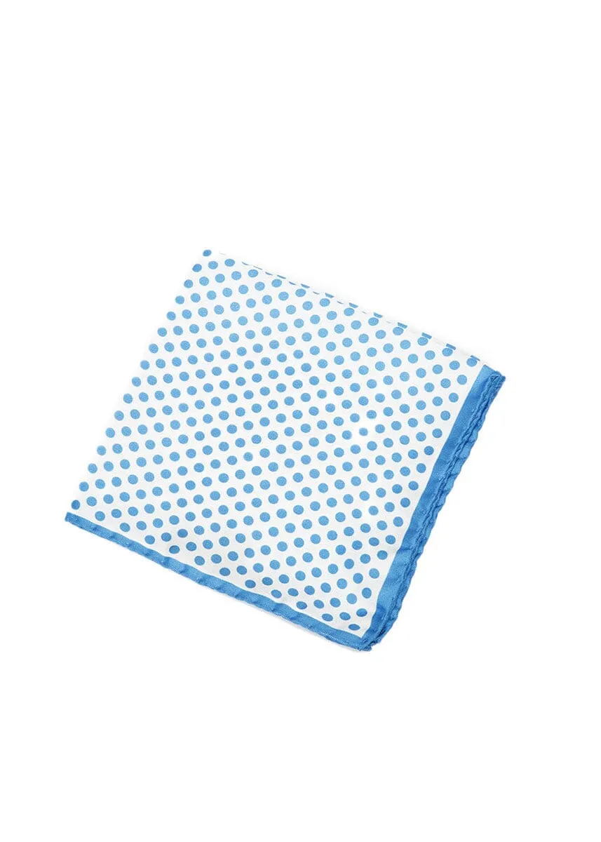 WHITE POLKA DOT POCKET SQUARE