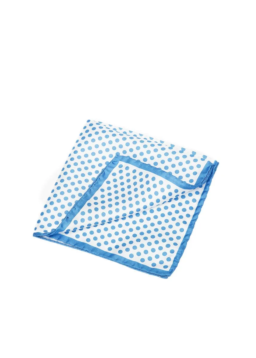 WHITE POLKA DOT POCKET SQUARE