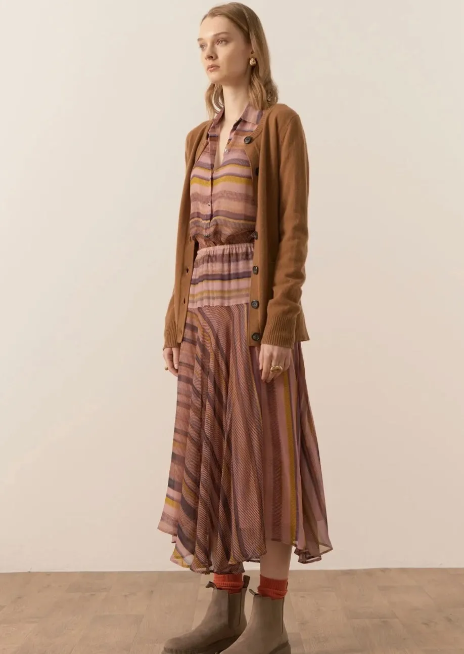 Willow Cashmere Tie Cardigan Toffee