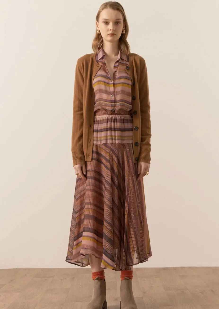 Willow Cashmere Tie Cardigan Toffee