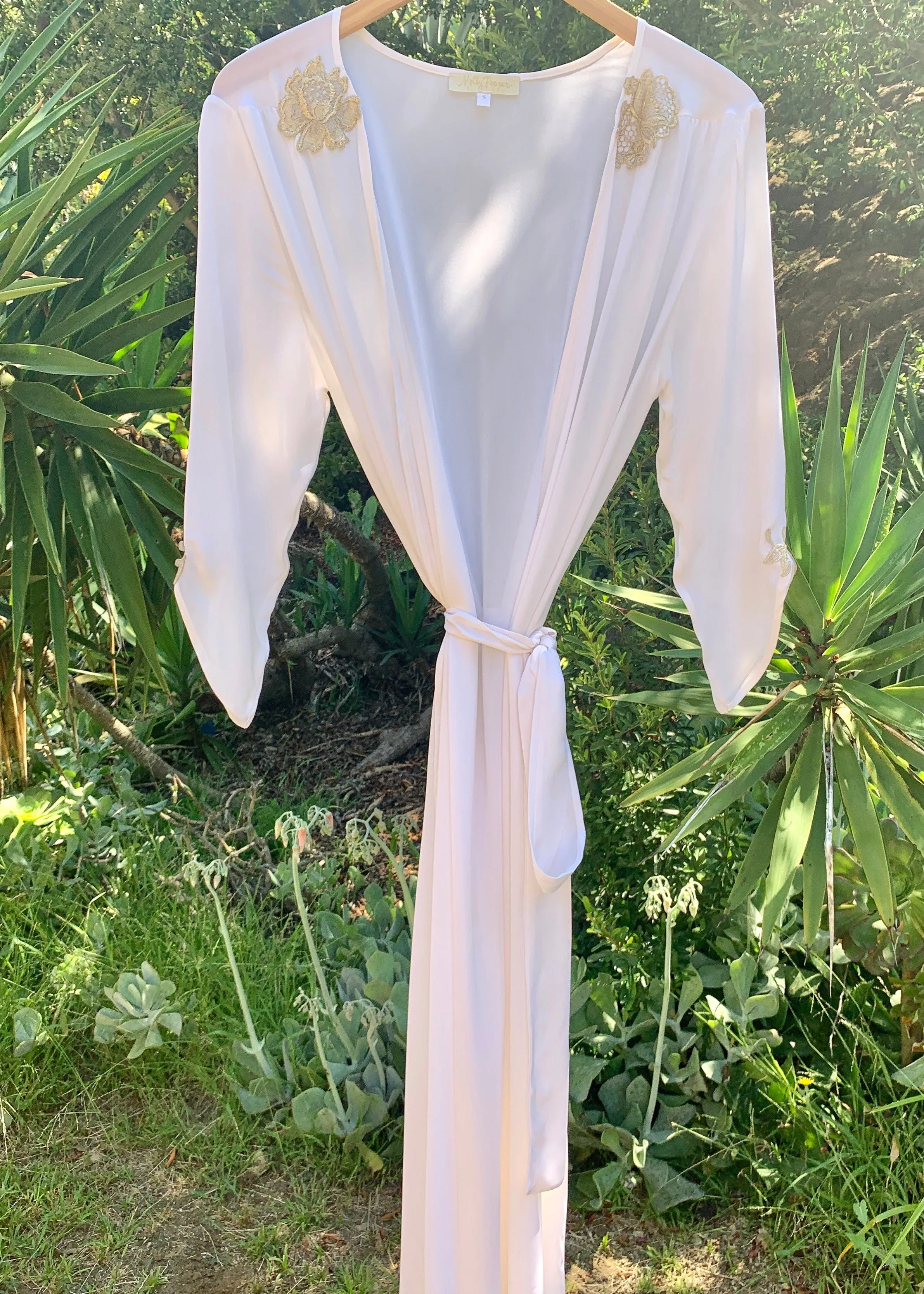 Willow Robe in White Silk