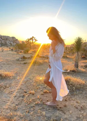 Willow Robe in White Silk