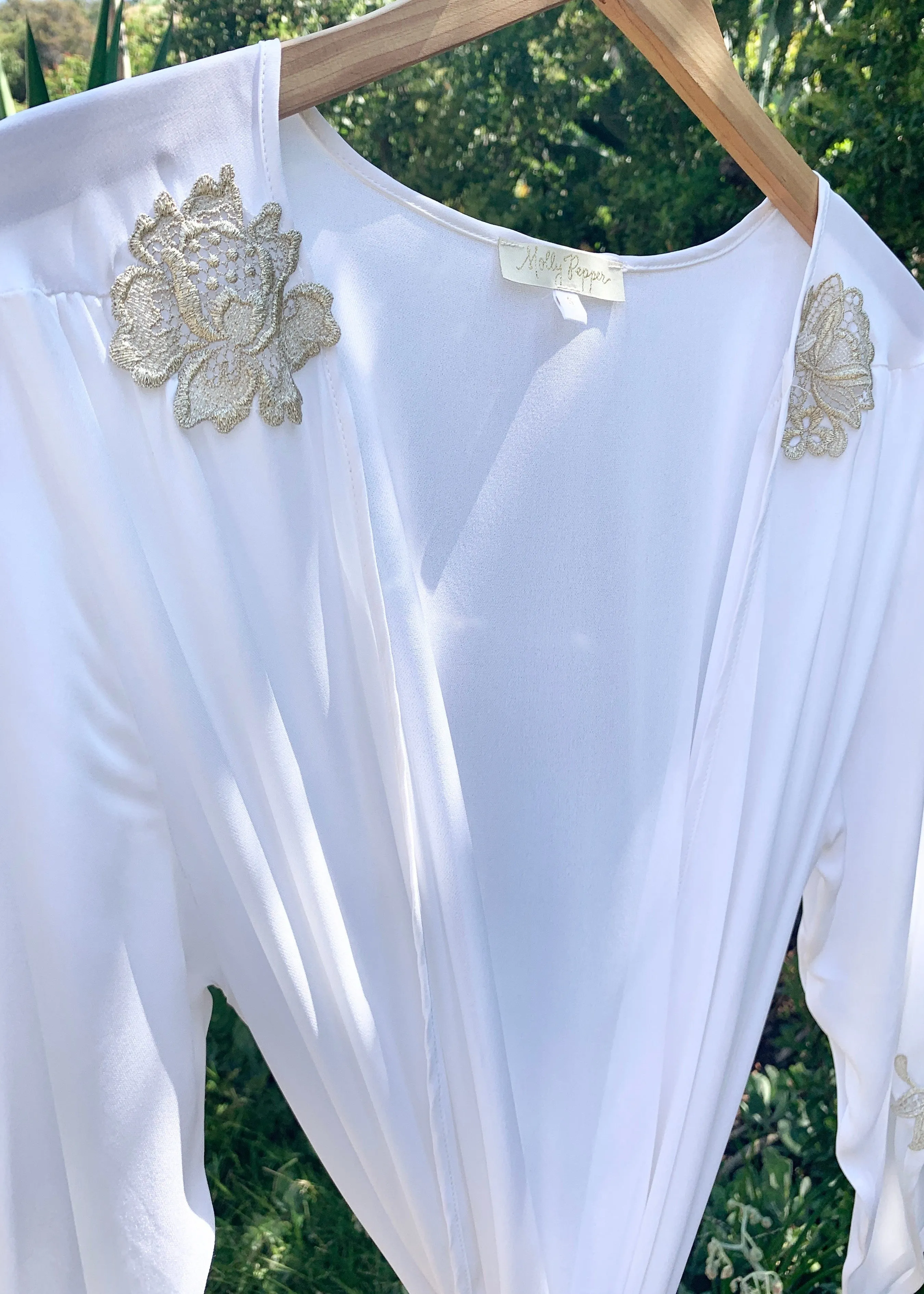 Willow Robe in White Silk