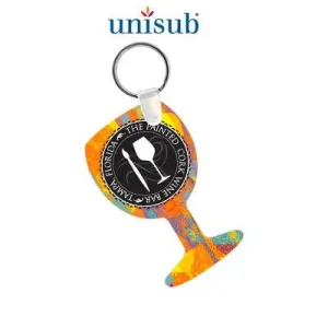 Wine Glass Aluminum Keychain