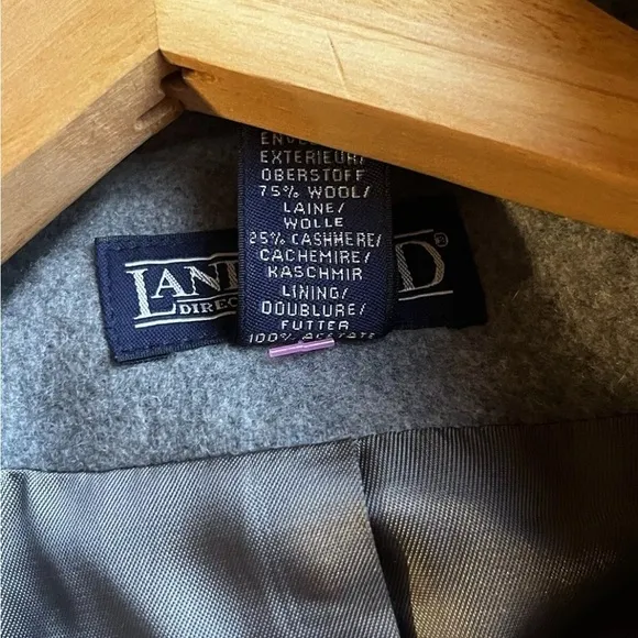 Women’s Lands End Wool &amp; Cashmere Blend Blazer Size 16 Gray