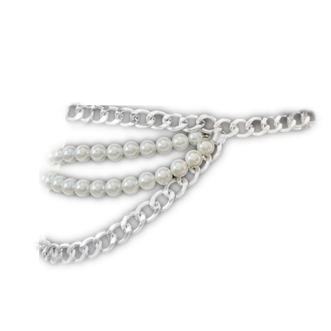 YaTeMix Pearl Waist Chain Matching Suit Shirt Dress for Women Girls Simulated Imitation Pearl Body Chain