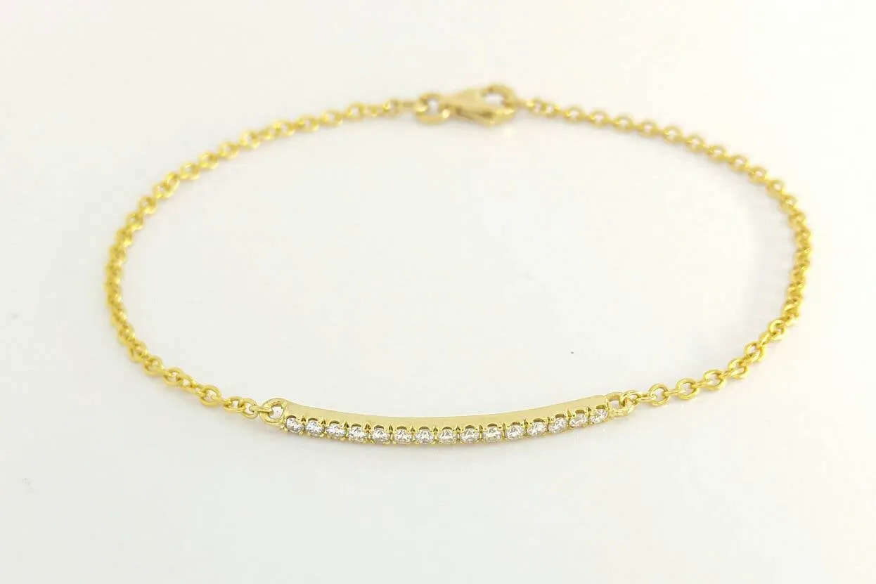 Yellow Gold Diamond Bar Bracelet