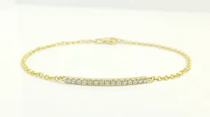 Yellow Gold Diamond Bar Bracelet