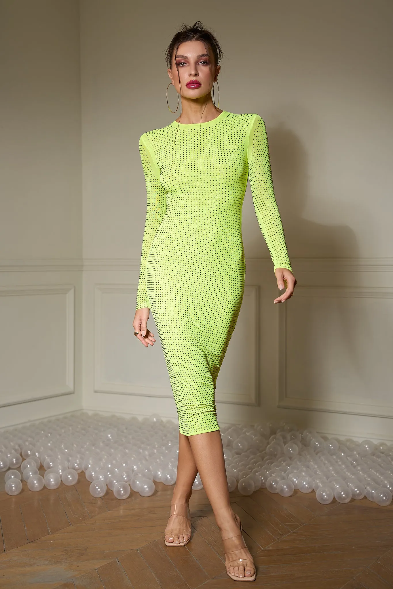 Yolanda Rhinestone Serenade Midi Dress